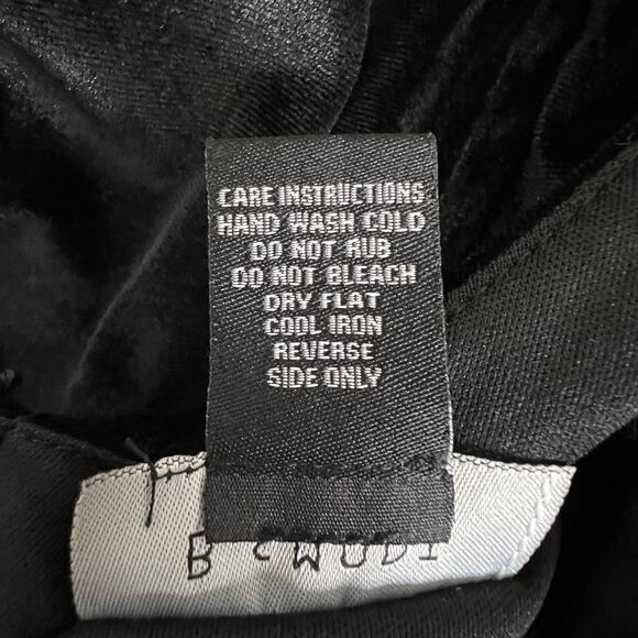 B. Smart Womens Slip Dress XXL Black Velvet Spaghetti Strap V-Neck Lined - Picture 6 of 6